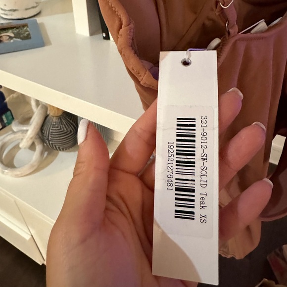 NWT Jonathan Simkhai Noa belted bustier swimsuit, XS in “Teak” - Picture 4 of 5